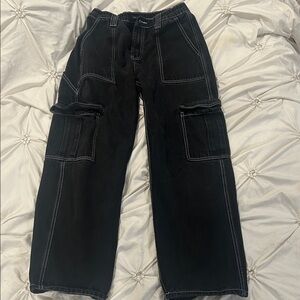 Fashion Nova Black Pants with Contrast Stitching